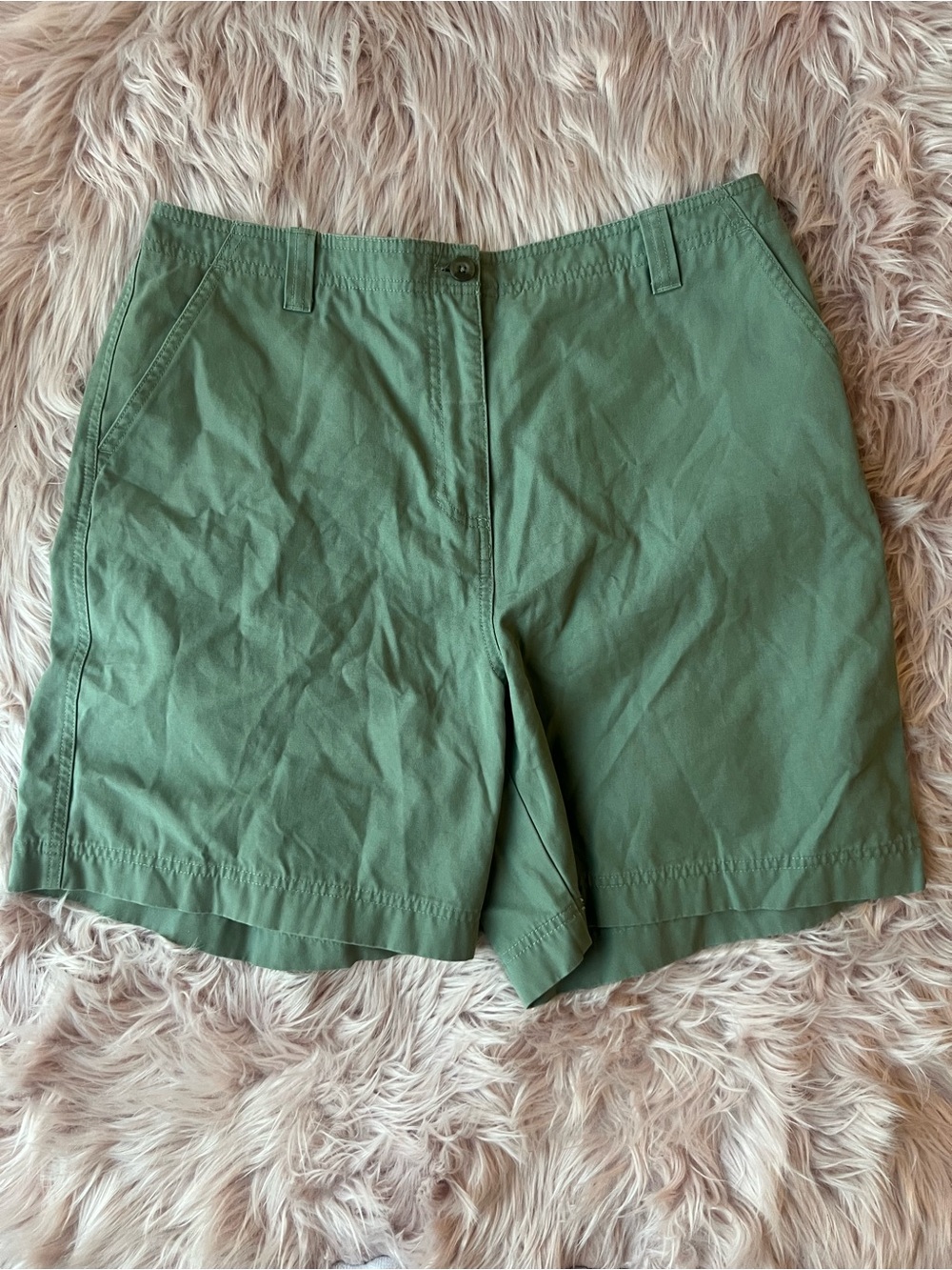 Northern Reflections 100% Cotton Olive High-Waist Casual Shorts